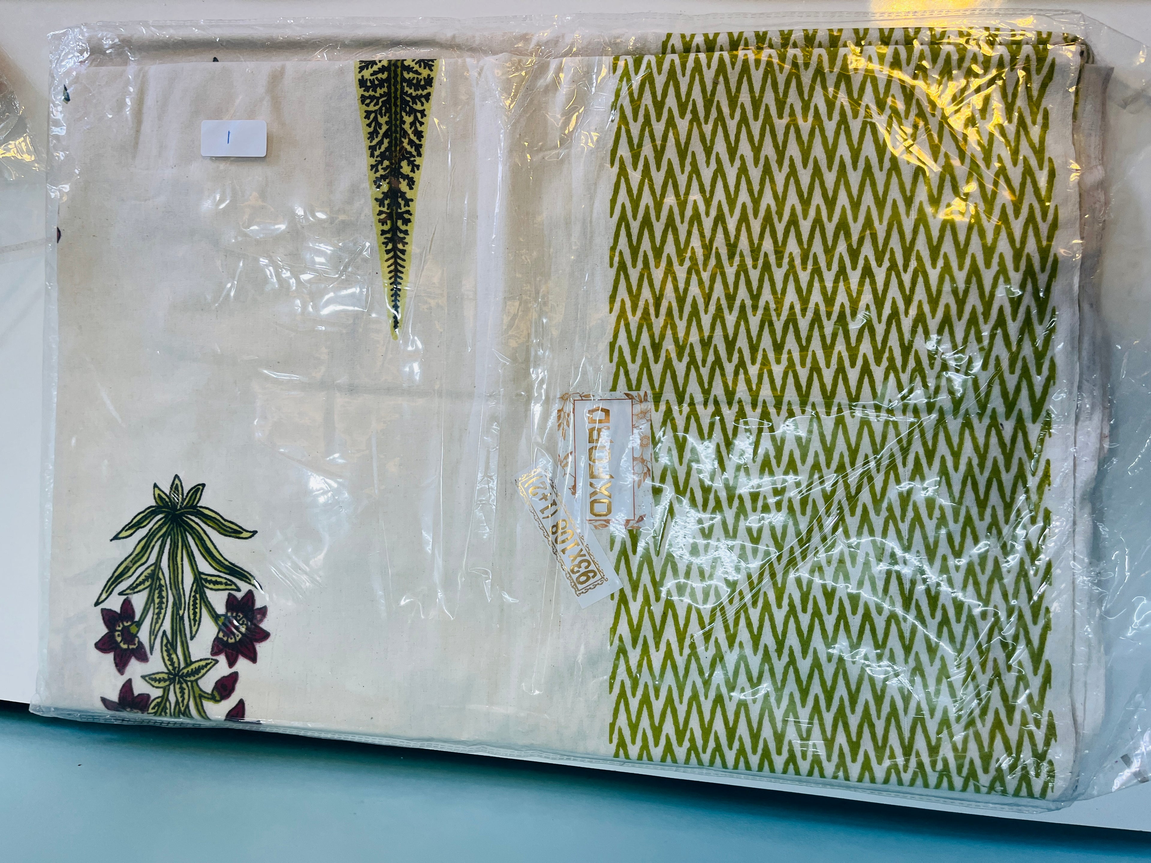 CNM Cotton Bedsheet Green Flowers