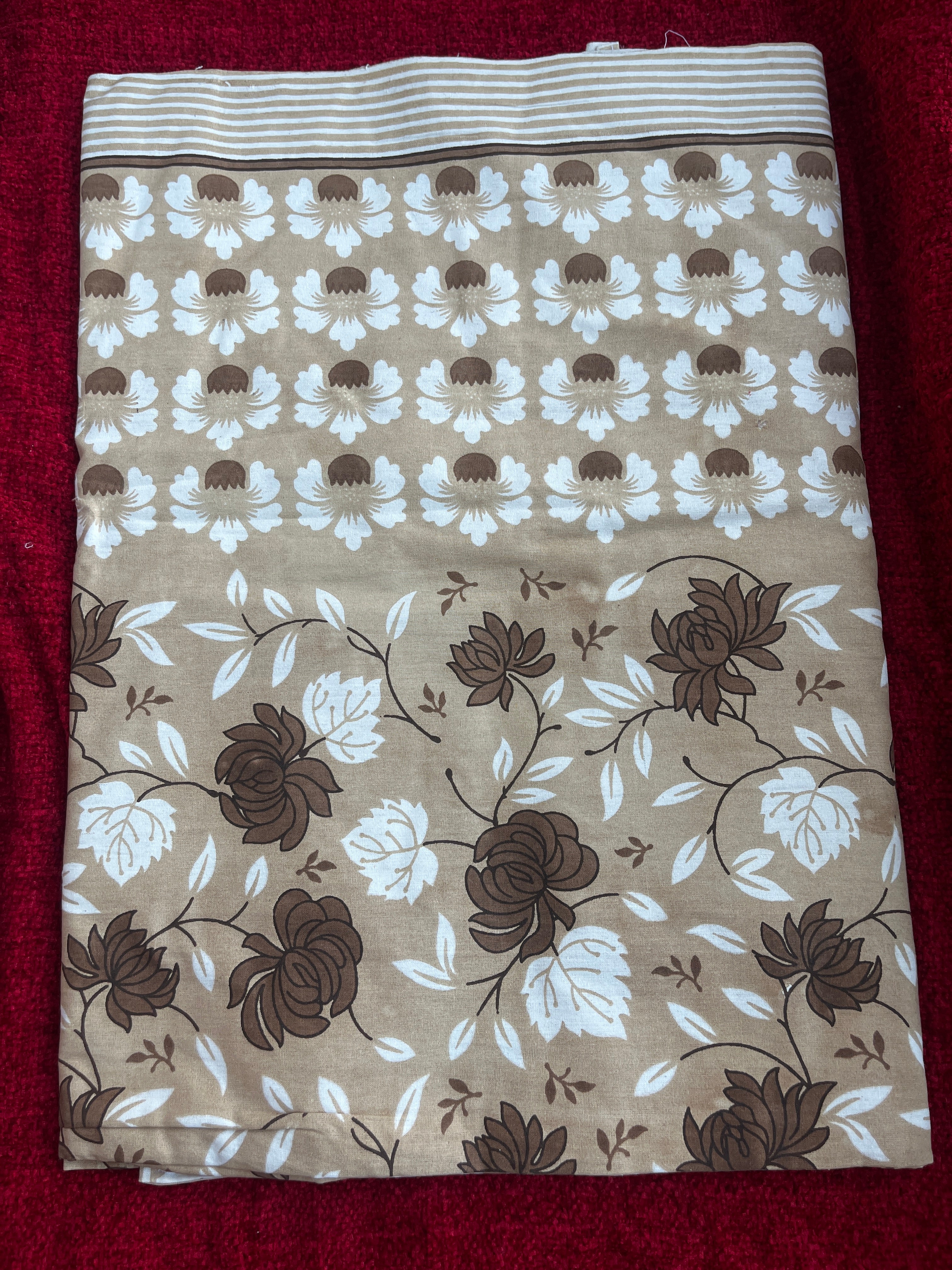 CNM Cotton Bedsheet Brown Flowers