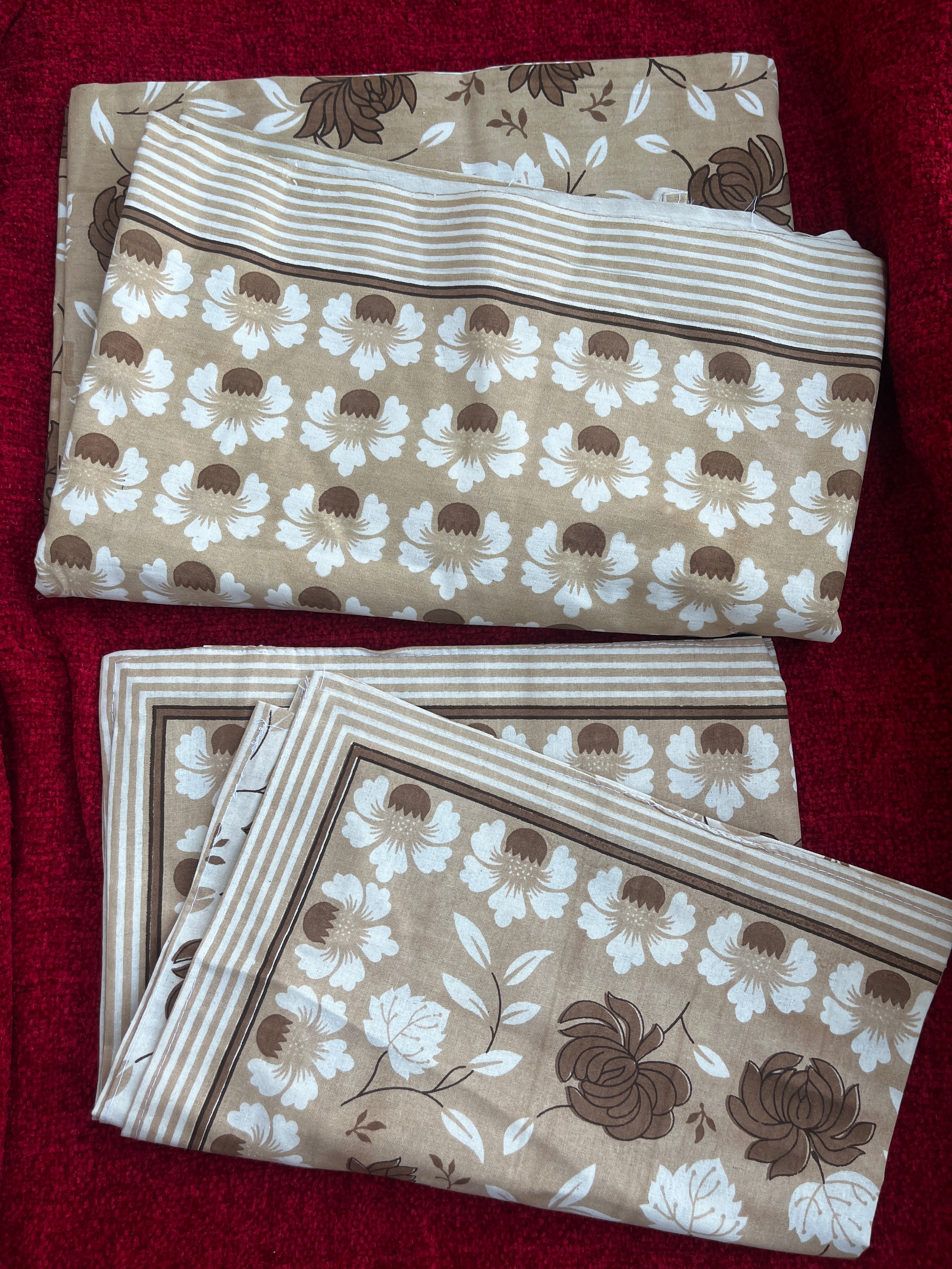 CNM Cotton Bedsheet Brown Flowers