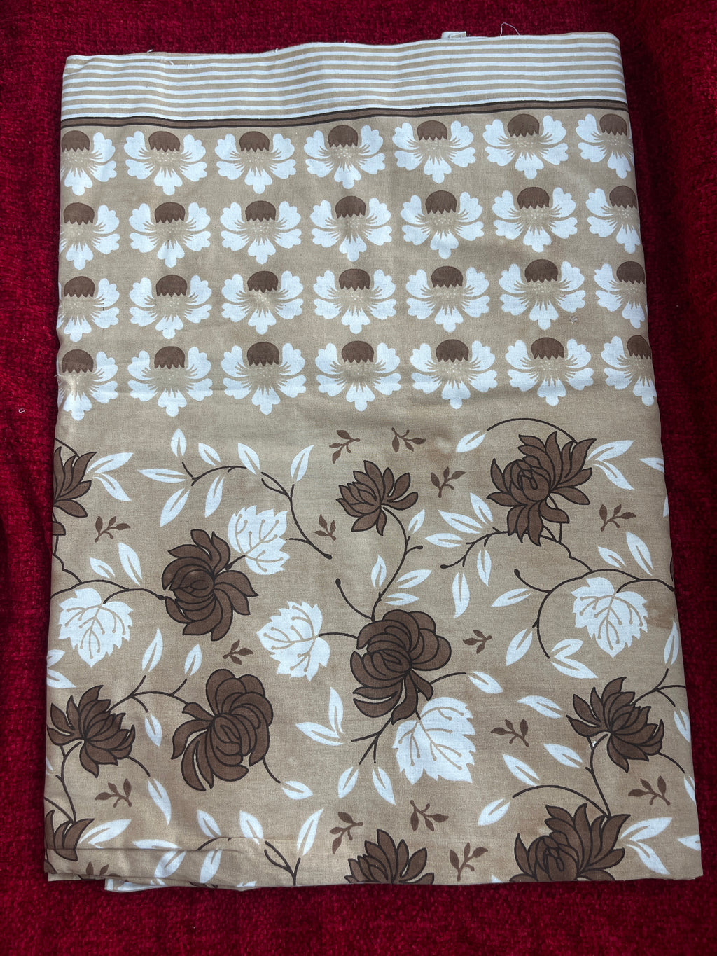 CNM Cotton Bedsheet Brown Flowers