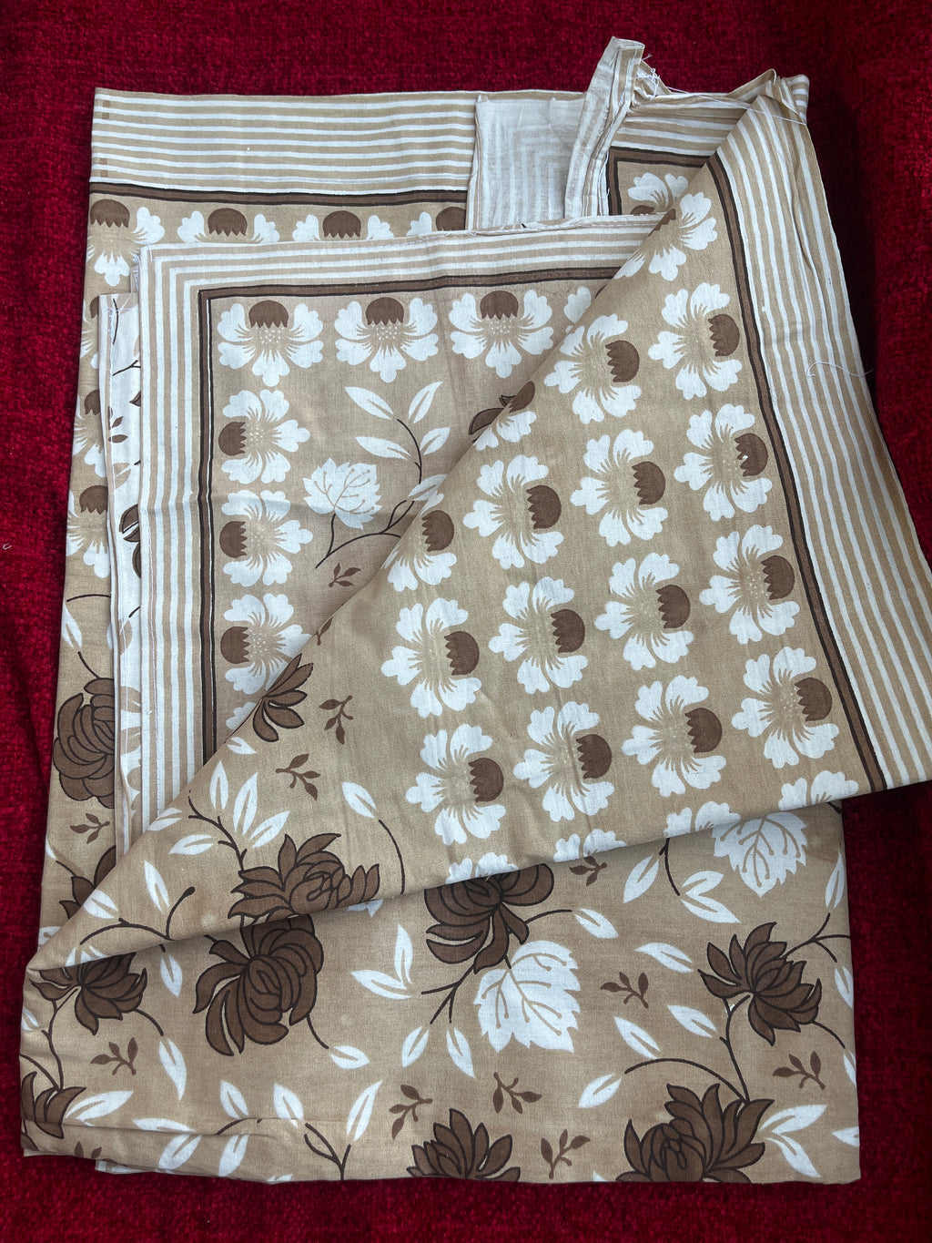 CNM Cotton Bedsheet Brown Flowers