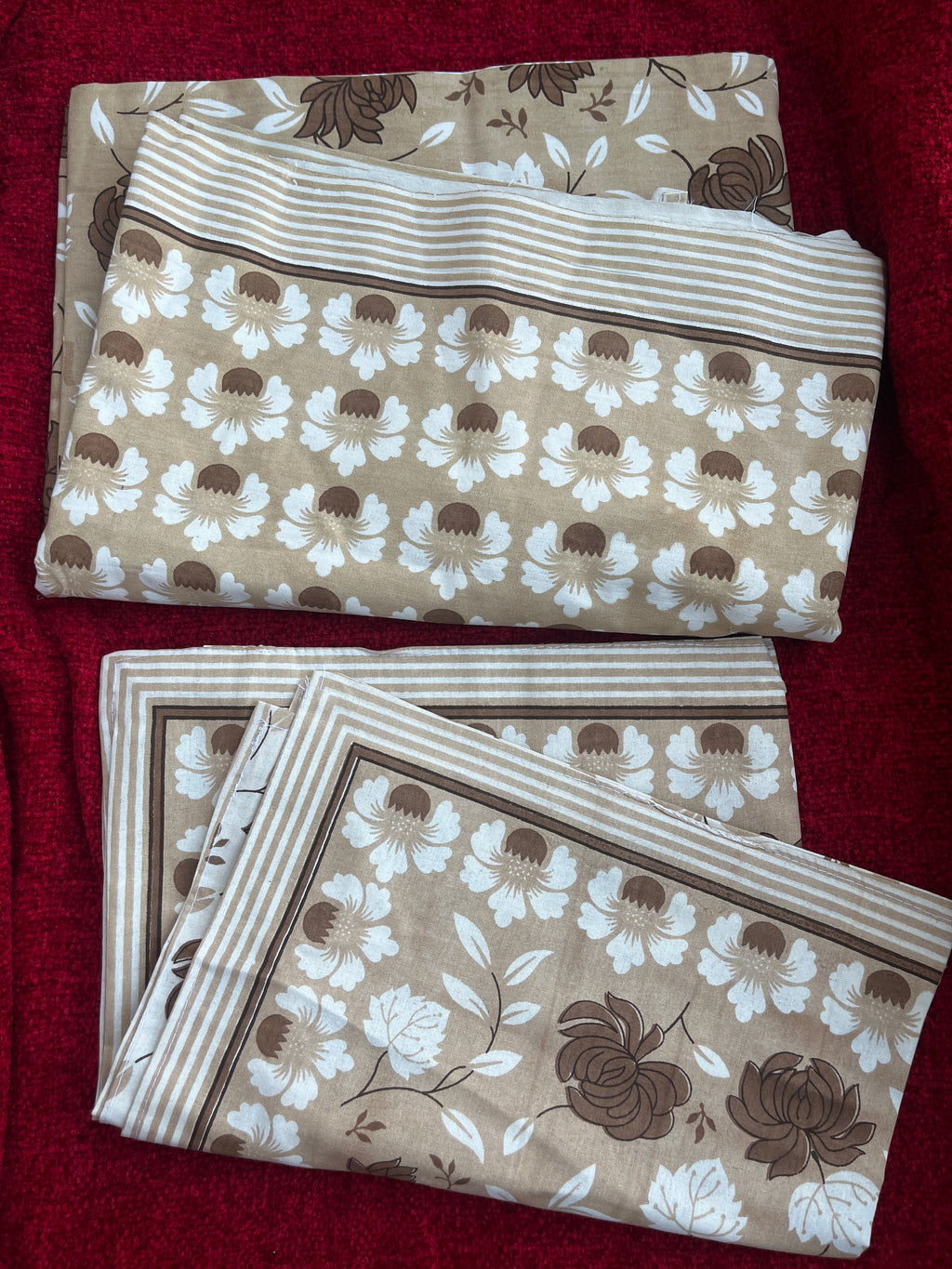 CNM Cotton Bedsheet Brown Flowers